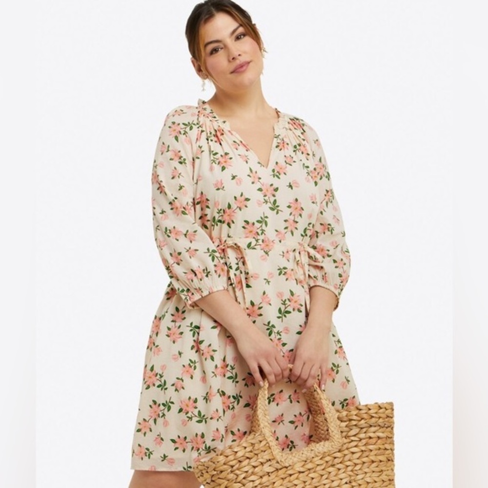 Like New Draper James Kellie Babydoll Dress in Magnolia, M, MSRP $188